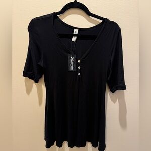 3/4 sleeve Black Tee Shirt